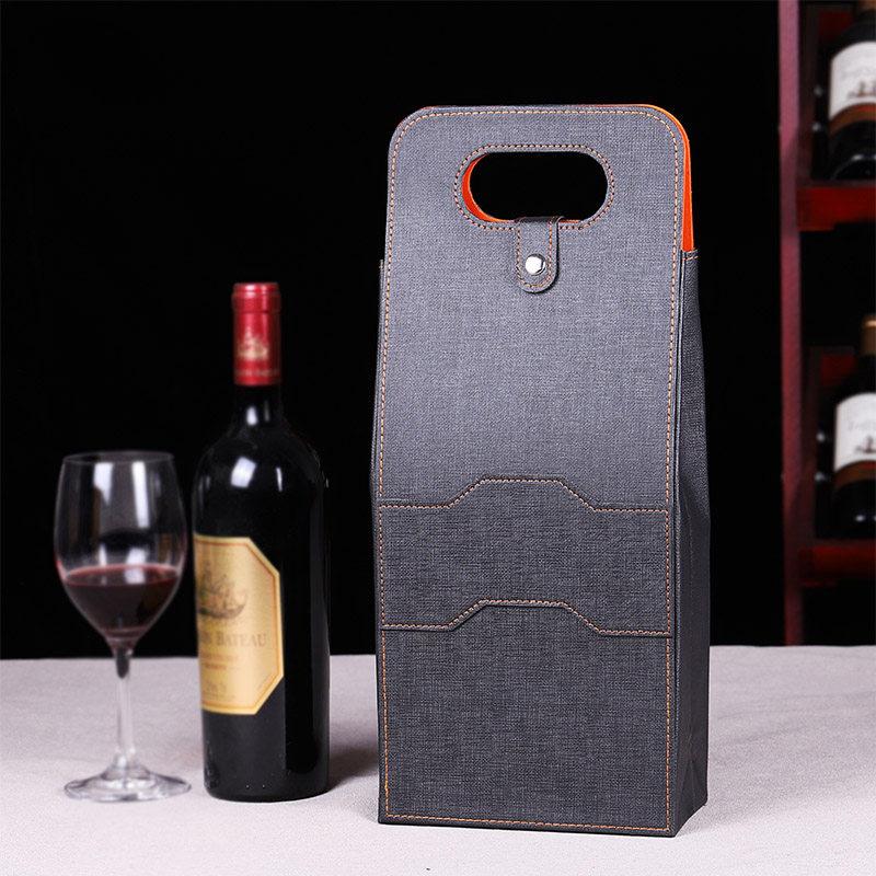 Leather Red Wine Packaging Bags Wine Tote Bags Universal Packaging Carrier Single/Double Bottle Protective Wine Gift Bags