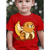 European Sizes Baby Boy Short Sleeve Spring Summer Autumn Cartoon Beaver Banana Pattern Cute Design Children'S Playful Print Casual T-Shirt
