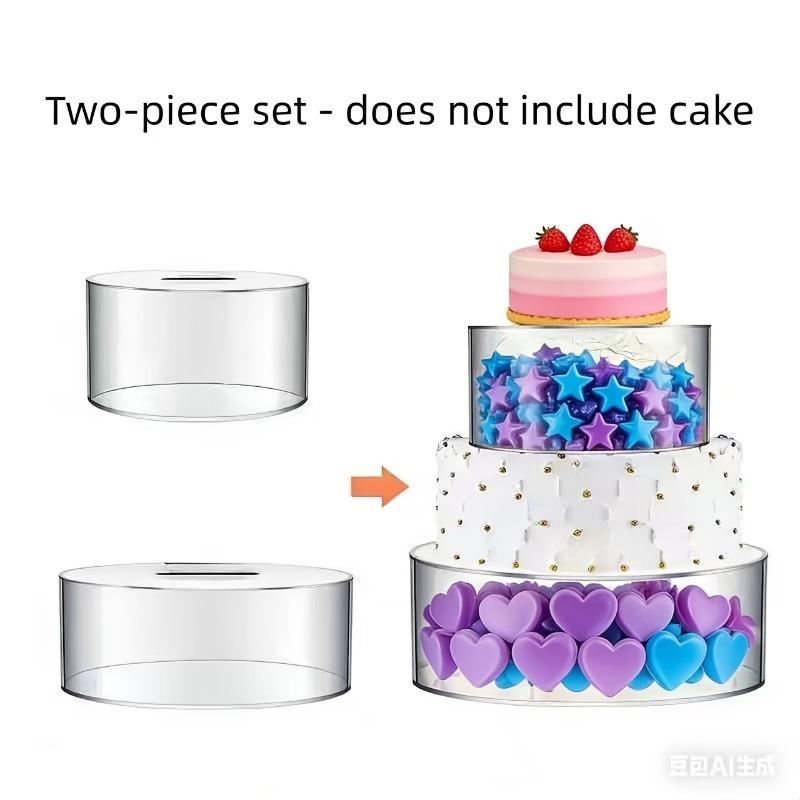 2/3 Pcs Acrylic Clear Cake Stand for Party Birthday Wedding Holiday Dessert Table Cake Cupcake Pastry Display Stand (6/8/10 in)