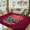 England Rugby Design Crystal Velvet Rug Soft Decorative Mat for Bedroom Entrance