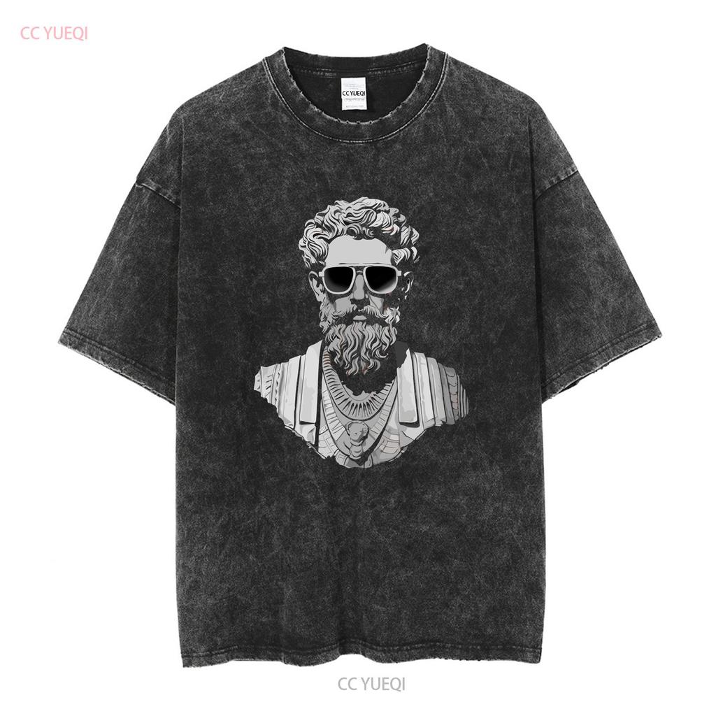 Marcus Aurelius Stoicism T Shirt Zen Buddha Quote Funny For Her Ladies Philosophy Think Deep Mindfulness Vintage Washed