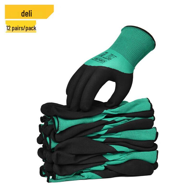 Deli Wrinkle Coated Nitrile Latex Work Gloves