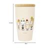Toa Metal Mofusand Stainless Steel Tumbler with Wooden Lid, 350ml, Cat Parfait Design, 53-2092, Beige