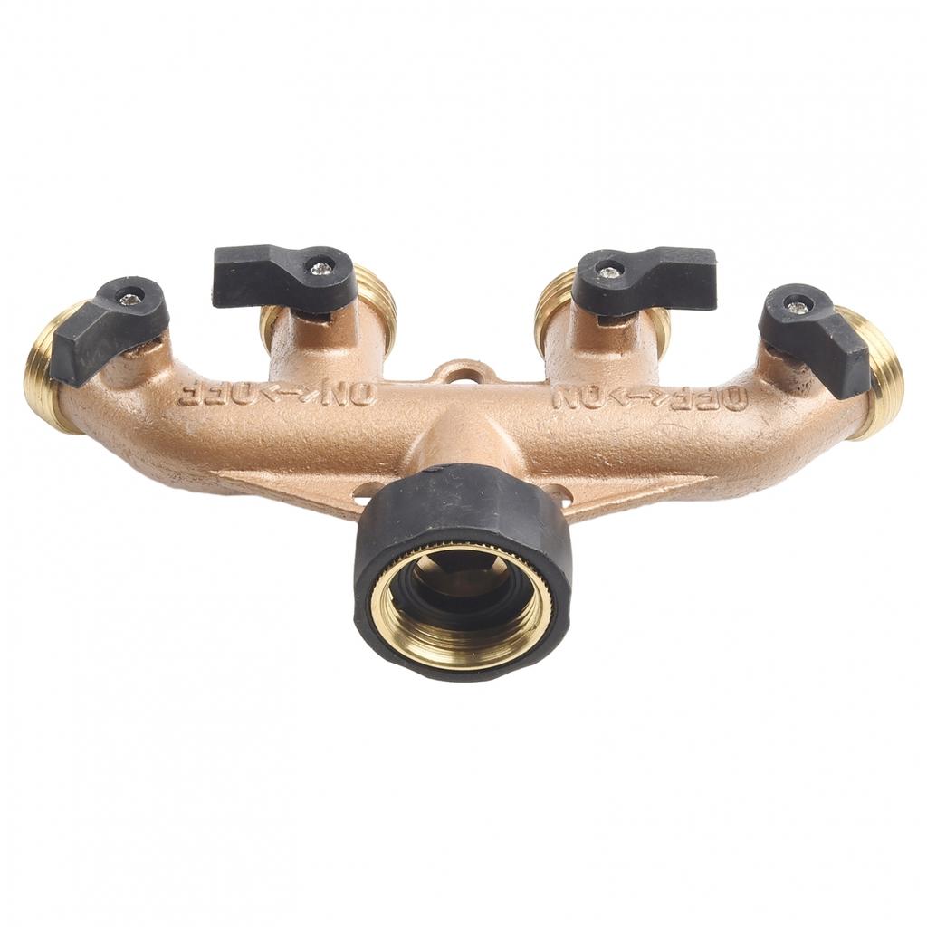 Splitter Connector 3/4 Inch Brass For Garden Hoses
