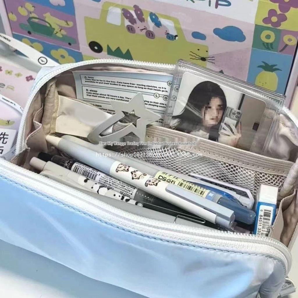 Xiaohongshu-Style Milk Blue High-Capacity Pencil Case: Durable, Stylish, and Student-Friendly