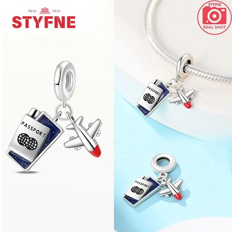 Coppercolorful Travel Luggage Charms Plane Beads Fitoriginal Bracelets Diy Fine Jewelry For Women Gifts