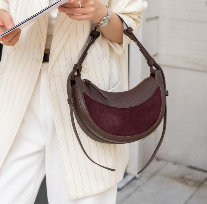 

Motorcycle Style Crazy Leather Moon Leather Bag Retro Design Single Shoulder Diagonal Cross Motorcycle Saddle Bag Hobo Handbag 25x8x15cm вино красного