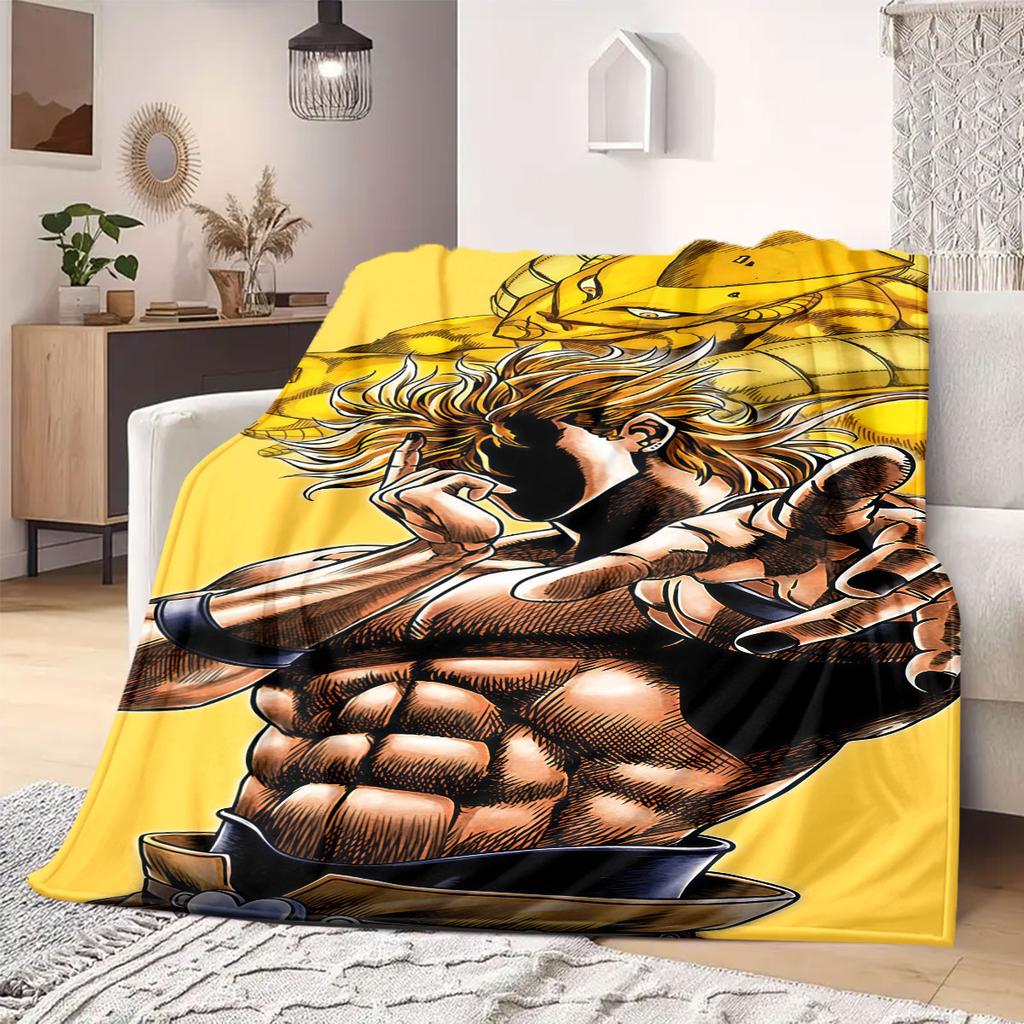 JOJO anime Flannel Blanket Warm,Comfortable,Suitable for Bedrooms,Sofas,Beds,Chairs,Picnics,Travel