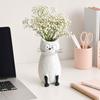 Cat Vase for Flowers, Quirky Cat Flower Vase for Desk Decoration and Bookshelf Display, 3D Decorative Vases for Home Office Styling and Gift Giving,