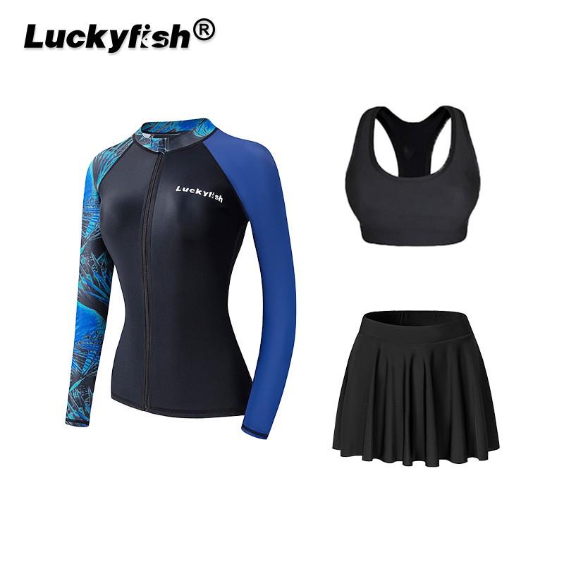 Womens UV Protection Rash Guard Set Quick-Dry Surfing Swimsuit Long Sleeve Diving Suit Swimming Snorkeling