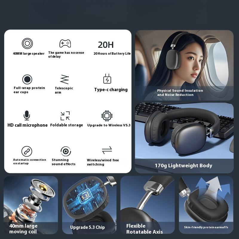 Headset Bluetooth Headset Long Battery Life High-end Sound Quality Wireless Noise Reduction Headset