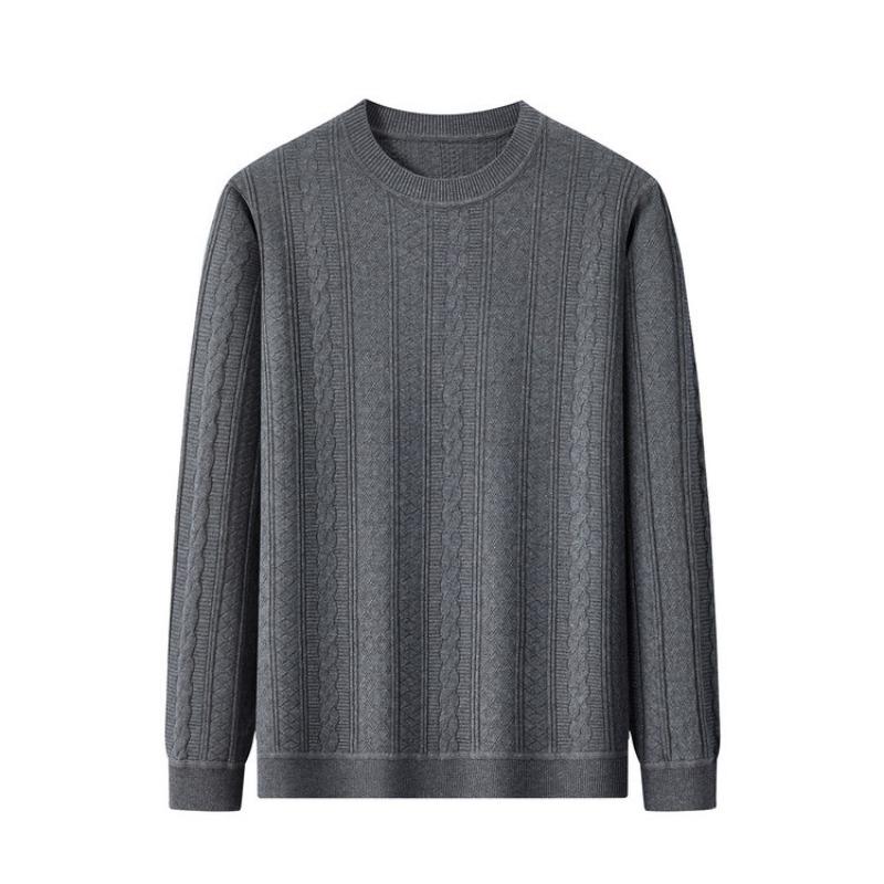 Men S Long Sleeve Knit Sweater Crew Neck Casual Jacquard Pullover