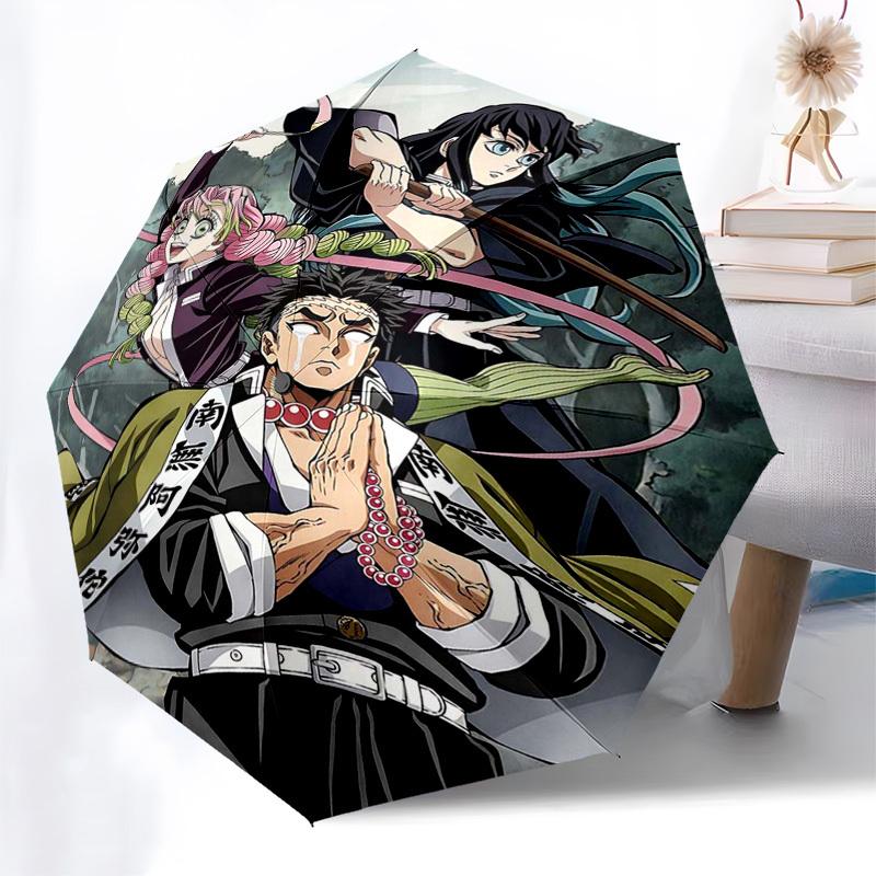 1pc Jujutsu Kaisen Characters Outdoor Umbrella - Automatic Opening/Closing, Portable 3-Fold Design, 8-Bone Iron Frame - Perfect Gift for Fans, Travele