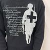European and American Autumn Street Fashion Personalized Printed Retro Round Neck Long Sleeved T-shirt for Men and Women