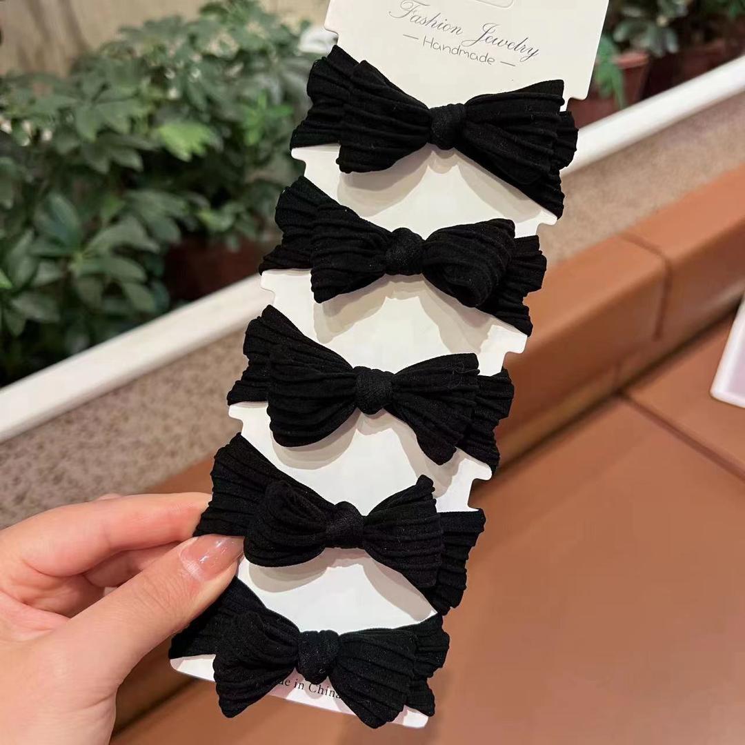 

High-End Red Bow Hair Rope for Girls - Autumn/Winter Thick Wide Edge Rubber Band