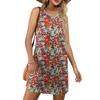 Women's V-neck Summer Casual Beach Vacation Women's Sleeveless Floral Print Sundress