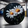 1pc Daisy Delight Fabric Tire Cover - Fit For Forest Parking, No Electricity Needed, Durable & Stylish Spare Tire Protector With