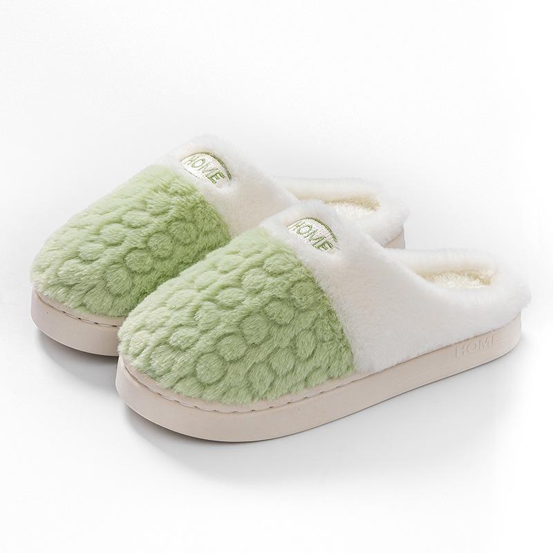 Anti-slip Shoes for Indoor Warmth, Thick-soled Fleece, and Cotton Slippers for Women To Wear Outside