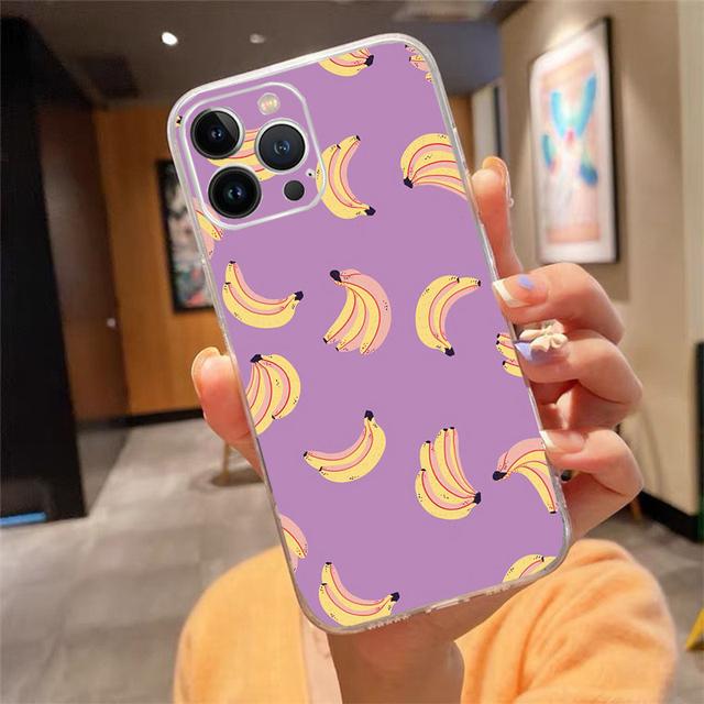 

Чехол для телефона для Iphone 14 13 12 11 Pro Max Xs Max Xr X 12mini 14 Plus Se, чехол с фруктами, бананом, ананасом, арбузом и вишней, Funda iphone 14