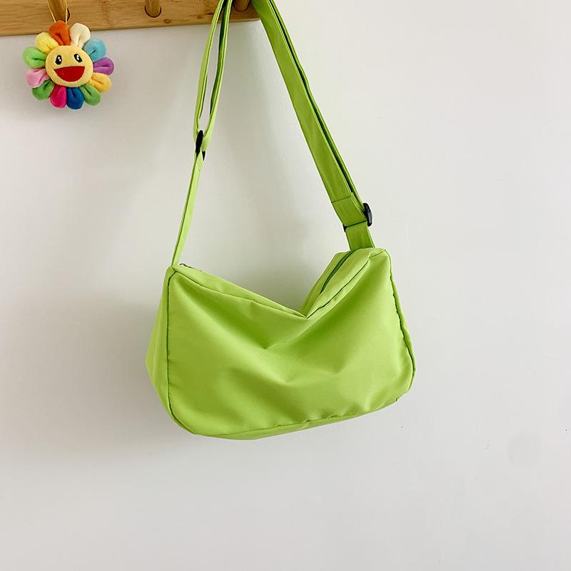 New Women's Messenger Bag Solid Color Simple Student Canvas Bag Large Capacity Fashion Casual Shoulder Mobile Phone Bag