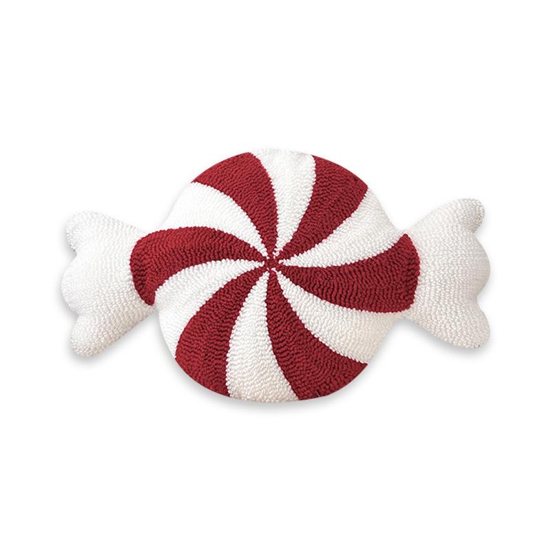 Snowflake Candy Embroidery Christmas Pillow - Creative Irregular Sofa Cushion