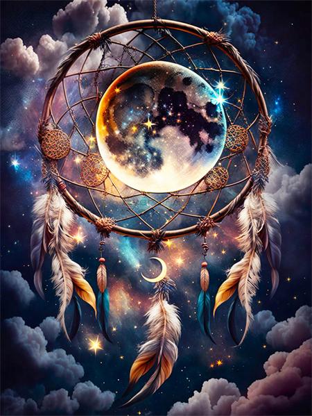 Diamond Painting Set Dream Catcher Landscape Full Square Round 5D Diy Embroidery Mosaic Feather Home Decor