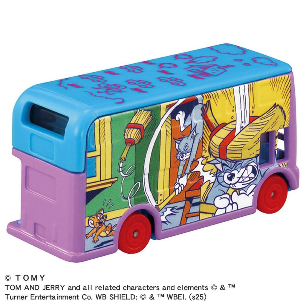 TAKARA TOMY Dream Tomica SP Tom and Jerry Wrapping Bus (Purple) Miniature Car Toy for Ages 3 and Up
