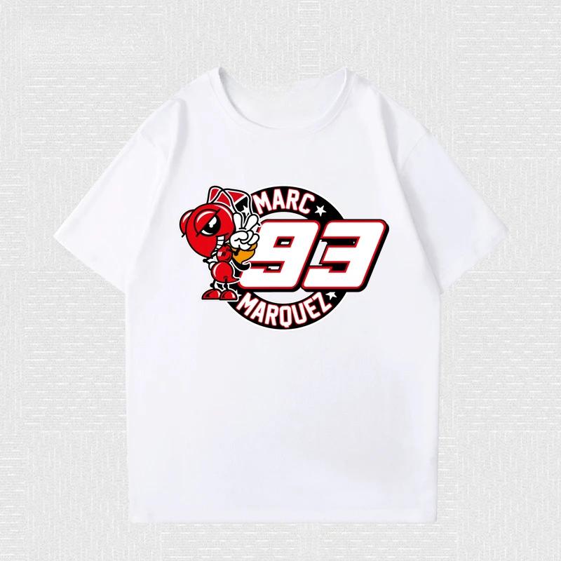 2025 Léto Nové MOTO93 Pánské Marquez Motocyklové Pamětní Tričko Závodní Kombinéza Motocyklová Kombinéza Bavlna Krátký Rukáv Unseix Tričko