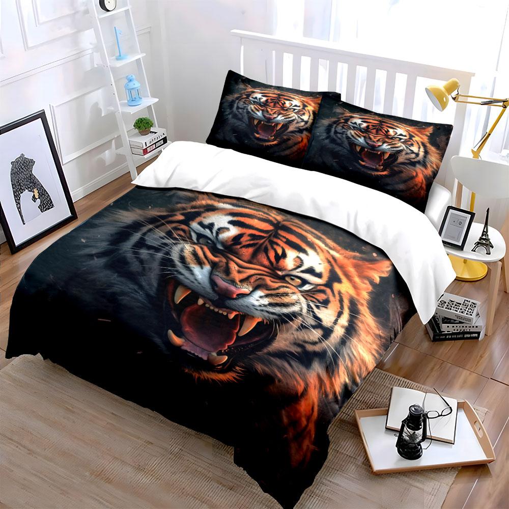 "Fierce Tiger, Untamed Majesty" Bedding Sets Duvet Covers Pillowcases(1* Duvet Cover 2* Pillowcases Without Duvet Insert)