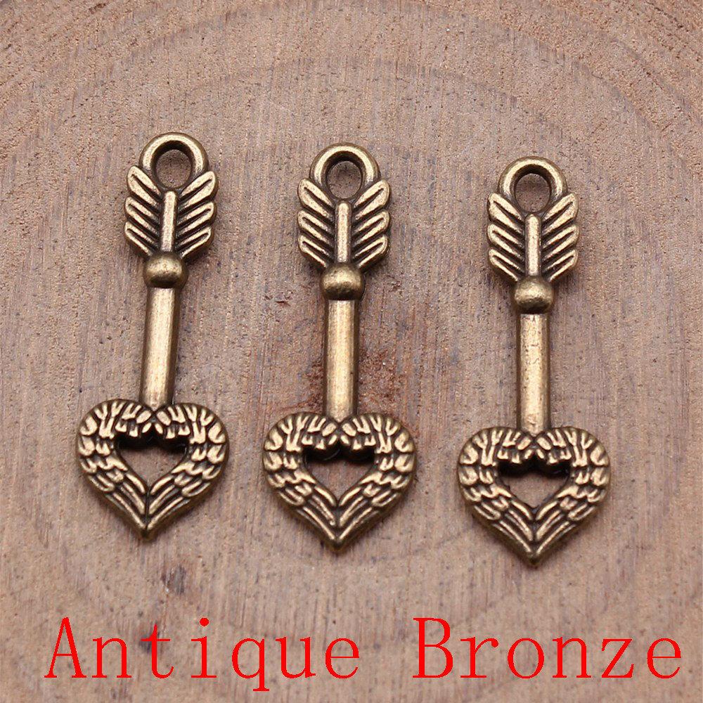 Bow Arrow Shaped Charms Pendant For Bracelet Necklace Jewelry Making Craft Findings