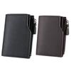 Men Short Card Wallet Slim Tri-fold Wallet Large Capacity Card Holder Cash Wallet with ID Window Zipper Coin Pocket Gift for Father Husband