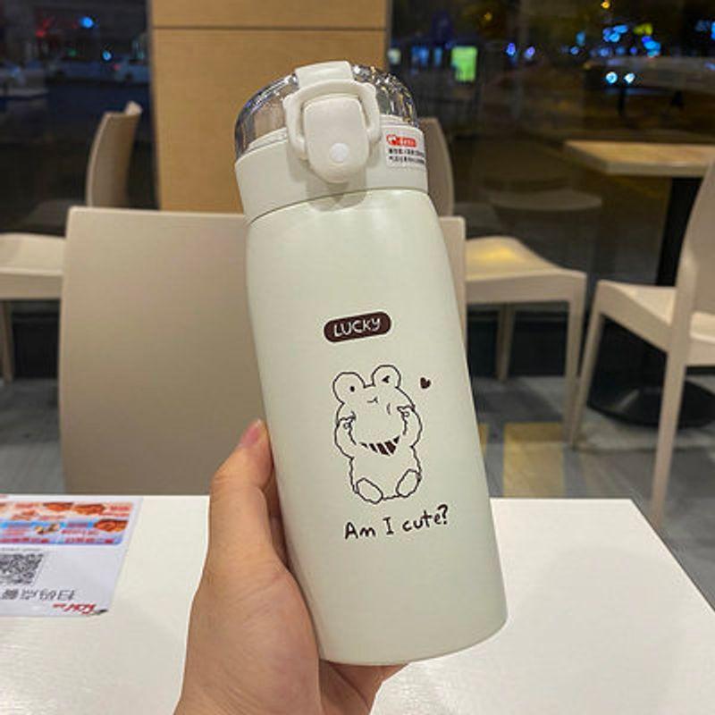 Large Capacity Thermos Cup Primary School Girls Water Cup with Straw Good-looking Maternity Cute Portable Children Cup