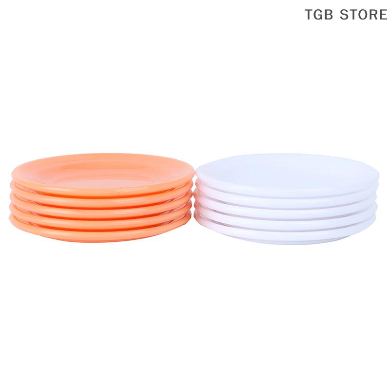 5Pcs/Set Plastic Dishes Plate Model Toy 1:12 Dollhouse Miniatures Pretend Play Kitchen Accessories