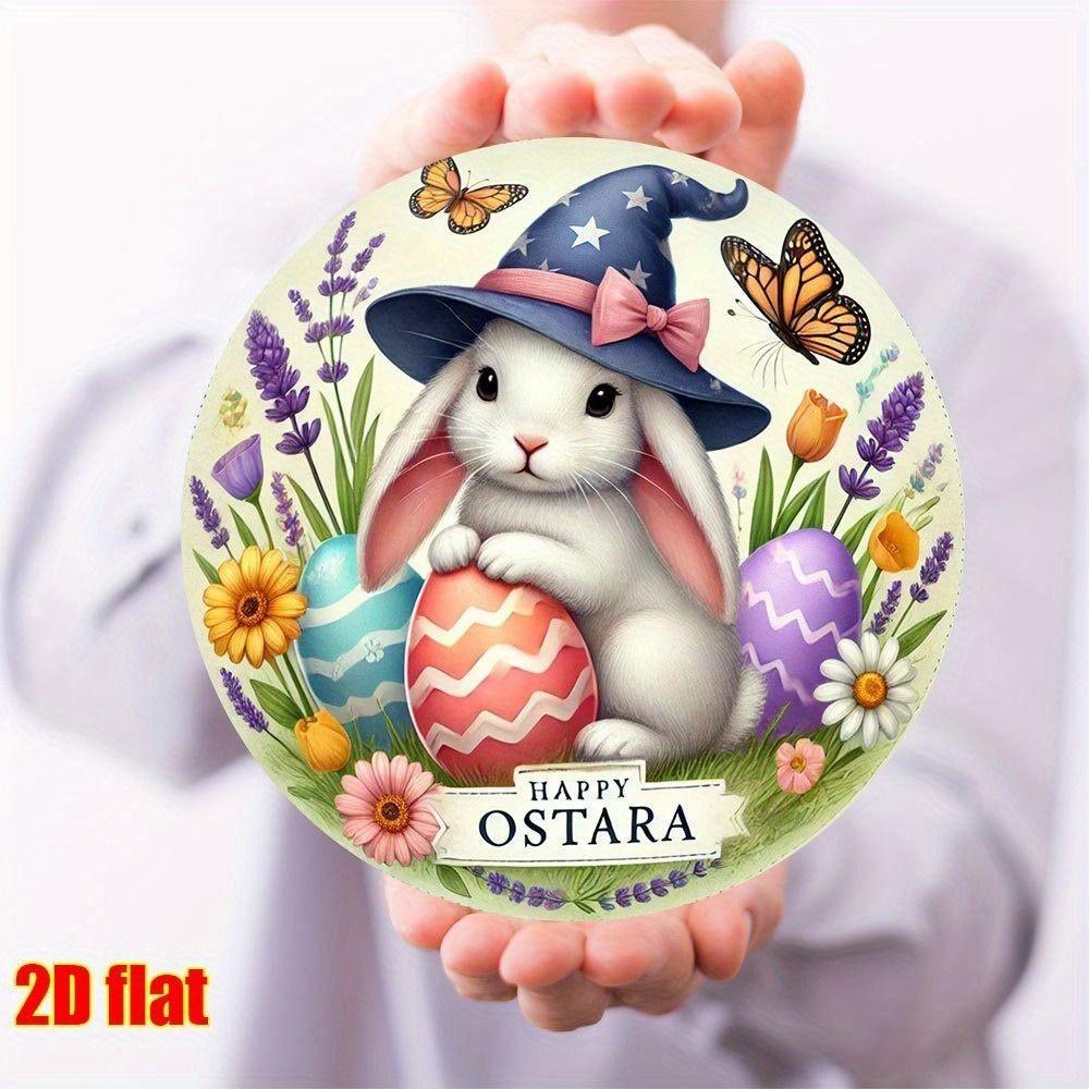 Easter Rabbit Metal Tin Sign Wall Art Decor 20x30cm