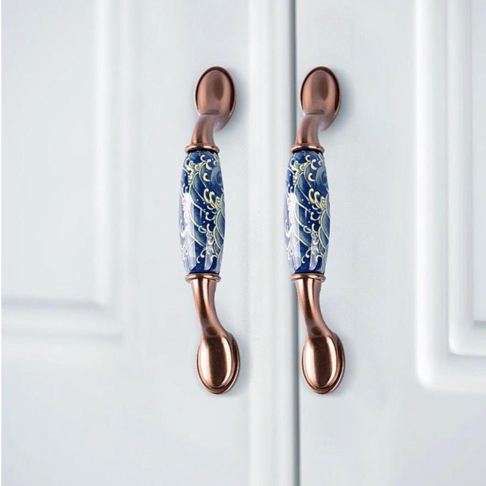 2pcs Contemporary Luxury Handles High-end American-style Handles European Ceramic Knobs  Cabinets