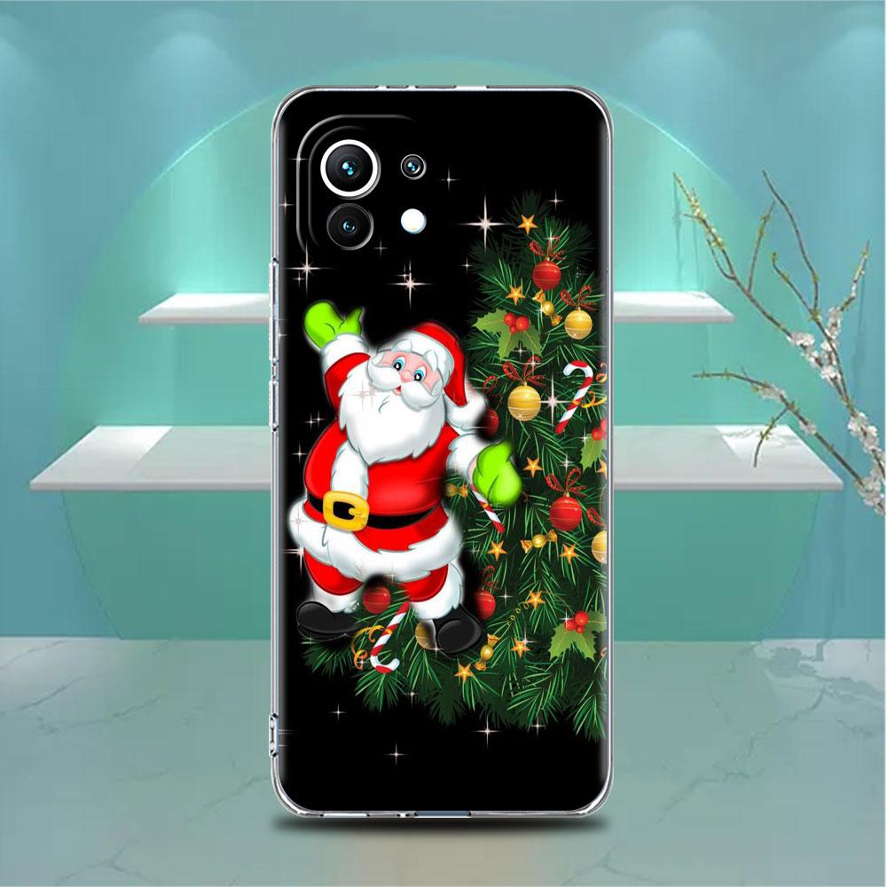Snowflake Snow Christmas Clear Case For Xiaomi Mi Poco X3 NFC M3 Pro F3 F1 11 Lite 12 Note 10 11T 9T Transparent Phone Cover