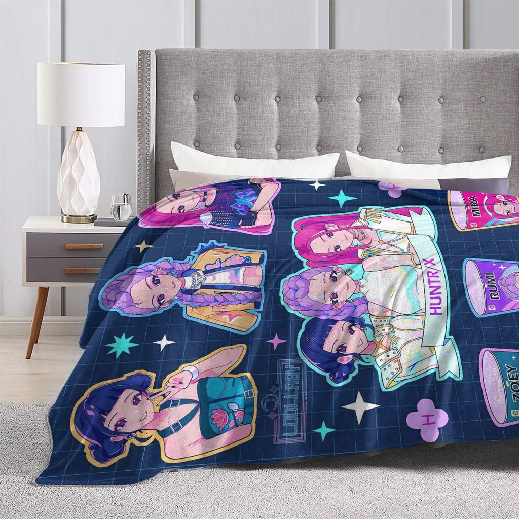 KPop Demon Hunters Super Soft Blanket  Students Plush Throw Blanket Graphic Living Room Flannel Bedspread Sofa Bed Cover
