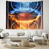 Basketball On Fire And Ice Tapestry Hanging for Bedroom,Livingroom, Playroom,Decor Art Room Wall Tapestry Holiday and Birthday Gifts