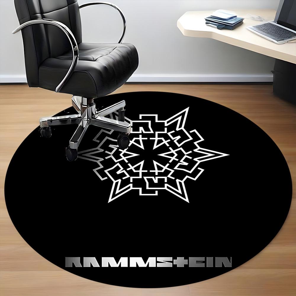 1PC Rammstein Office Round Rug, Non-slip, Soft and Durable Office Rug for Interior Decoration, Perfect for Office Yy250915155