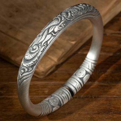 Xiangyun Dragon Pattern Bracelet Horseshoe Shaped Men's and Women's Open Bracelet Vintage Craftsmanship