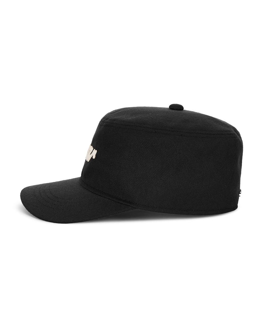 Bajal New Wave Applique Pillbox Cap Black