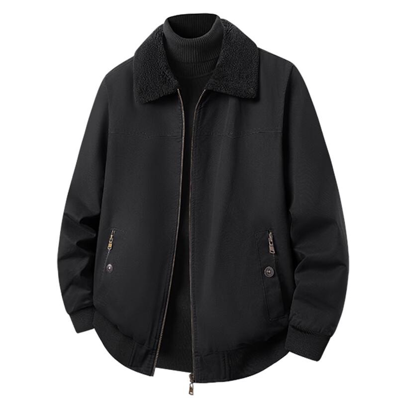 MONTAGUT Men's Reversible Cotton Lamb Fleece Winter Jacket