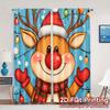 2pcs,Curtains Cute Reindeer Christmas (2) Chic Curtains&Drapes Semi-Sheer Curtains Decorations Outdoor Ldeal for Bedroom, Living