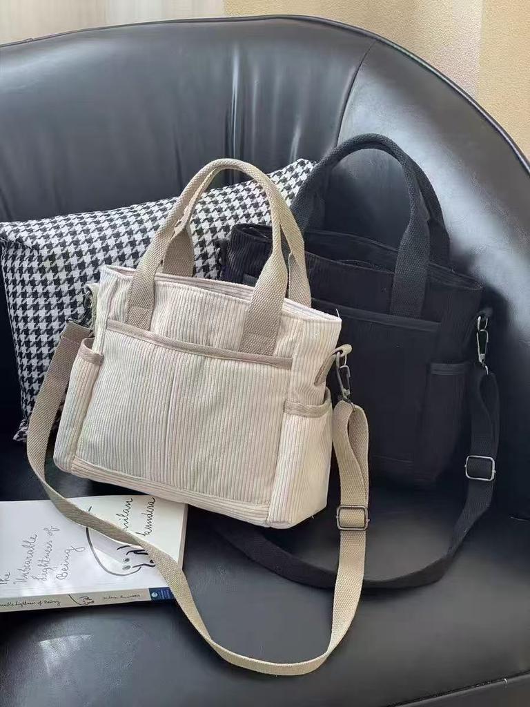 Women's Canvas Tote Bag Multi-Functial Large Capacity Crossbody Bag Student Casual Commuter Handbag Designer Bag