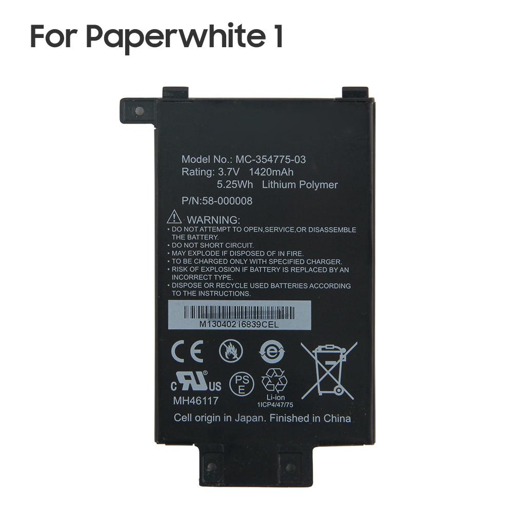 Rechargeable Battery For Amazon Kindle Paperwhite 1 2 3 S2011-003-S Gen 6'' DP75SDI S13-R1-S 58-000049 MC-354775-03 MC-354775-05 E-Reader Battery
