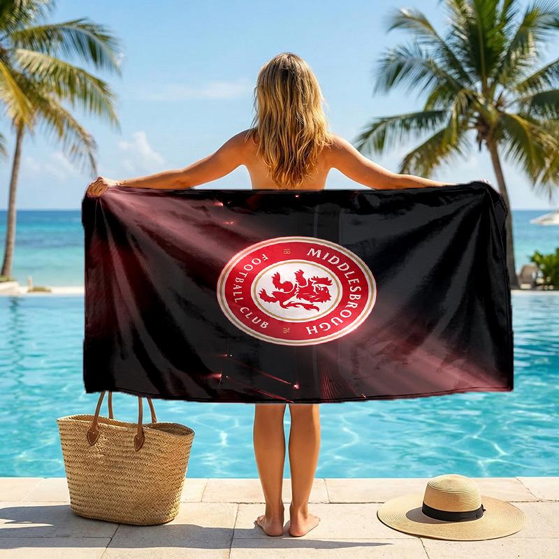 Stampa Middlesbrough FC Asciugamano da Spiaggia Quick Dry Microfibra Assorbente Portatile da Viaggio Asciugamano per Nuoto