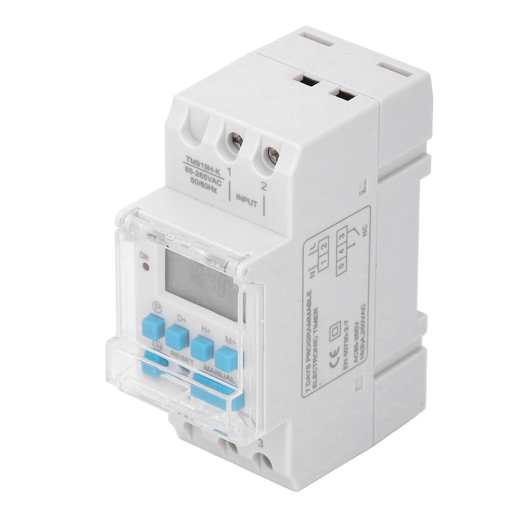 7 Days Programmable Timer Switch Digital LCD Display Electronic Countdown 24 Hours 16A TM919HK