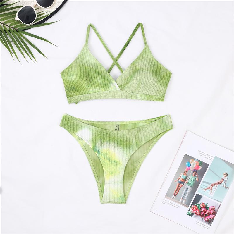 Trendy Back-Tie Drawstring Bikini Swimsuit