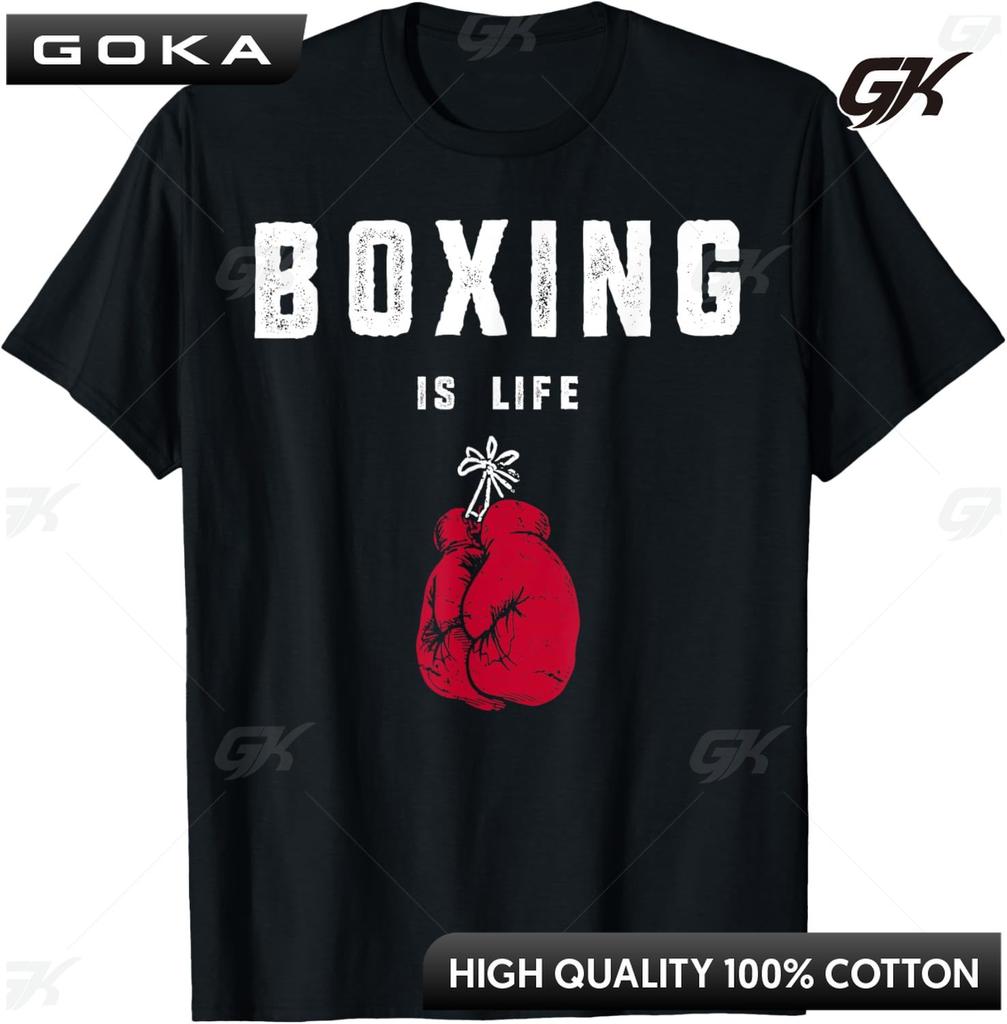 Mens Boxing Is Life T Shirt TShirt Print Original Design T Shirts Mens Clothes Customizable Camiseta Hombre Great with Jeans