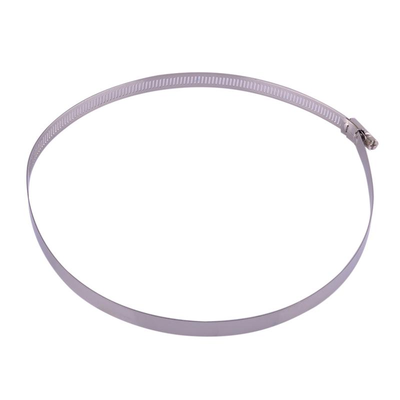 6pcs/set 8inch Adjustable Duct Hose Fixing Clamp Worm Gear Clip Stainless Steel Fit For 194-220mm Car Pipes Silver